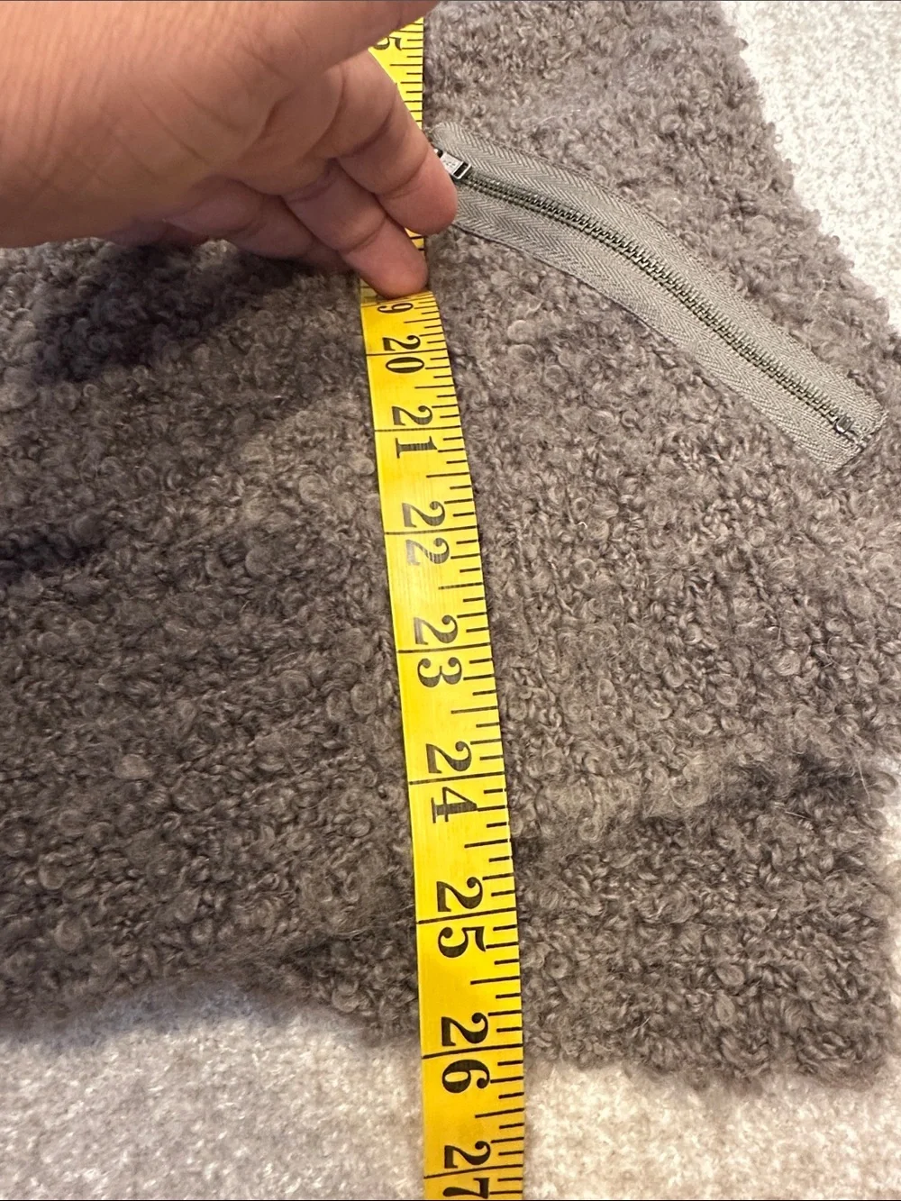 LOFT Bouclé Open Front Sleeveless Cardigan Vest in Taupe - Picture 7 of 8